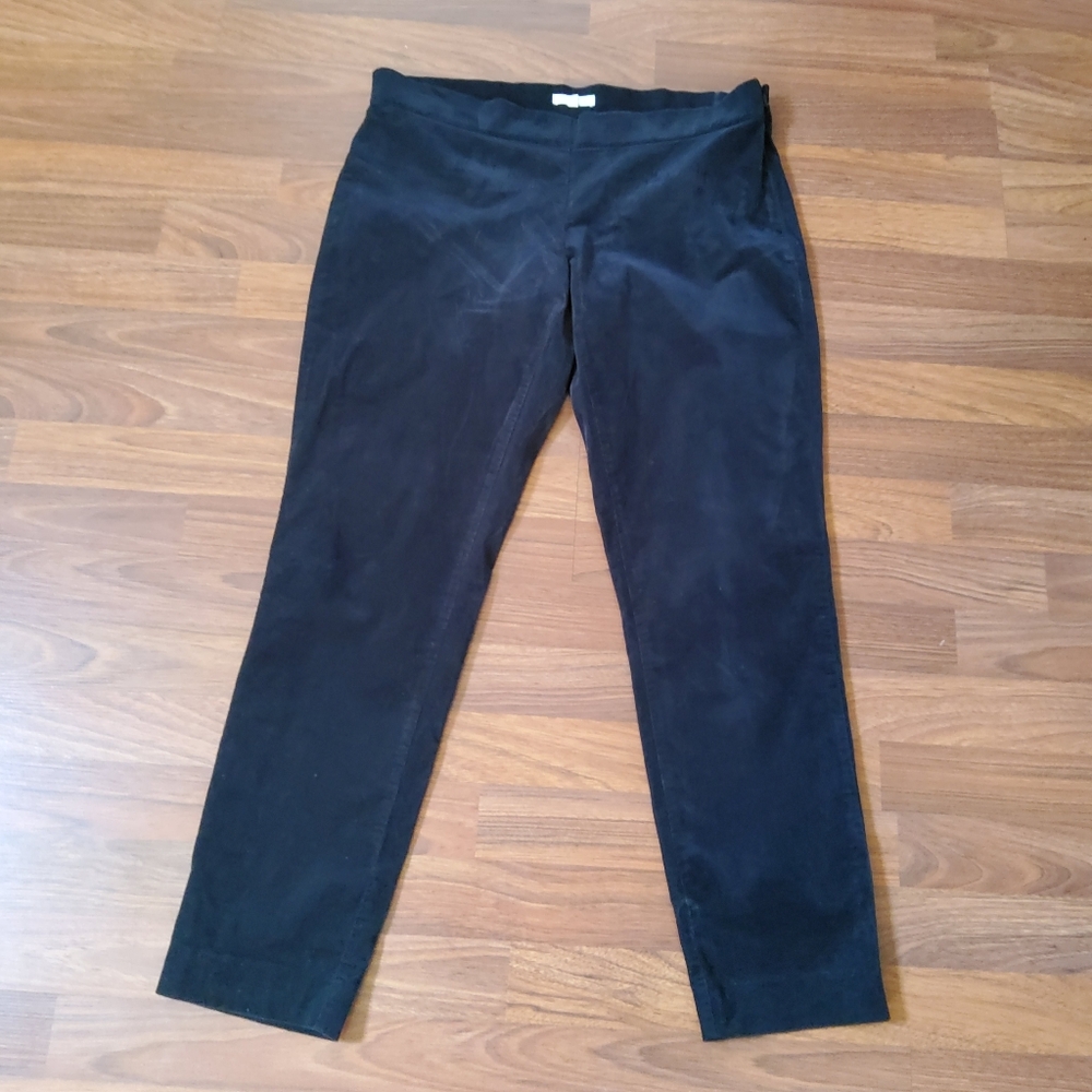 Eileen Fisher Black Corduroy Ankle Pants Size S Side Zip